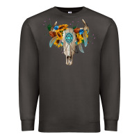 Smoke boho bull skull Premium Sweatshirt - BarkalooDesign