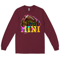 Burgundy football mini Long Sleeve Tee - OliviaCreatesArt