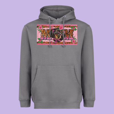 Danchshund Mom License Plate Template Heavyweight Hoodie Designed By Barkaloodesign