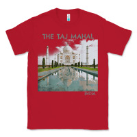 Red india agra taj mahal mausoleum travel tourist Classic Tee - longCreatives
