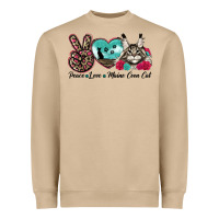 Peace Love Maine Coon Cat Heavyweight Sweatshirt | Teevron