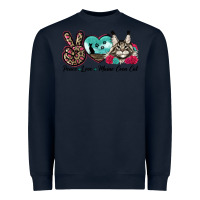 Navy peace love maine coon cat Heavyweight Sweatshirt - LillyAllenDesigns