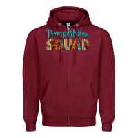 Burgundy transportation squad Zipper Hoodie - Artiststas