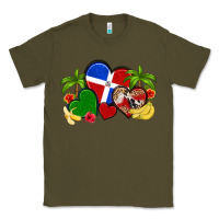 Army Green dominican republic hearts Classic Tee - Artiststas