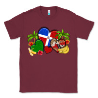 Burgundy dominican republic hearts Classic Tee - Artiststas