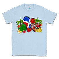 Dusty Blue dominican republic hearts Classic Tee - Artiststas