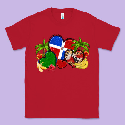 Dominican Republic Hearts Classic Tee Designed By Artiststas