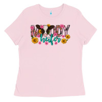 Bubblegum Pink Moody Heifer Mother's Day Ladies Tee - texasbilliewilder