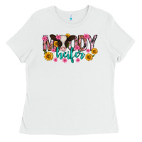 White Moody Heifer Mother's Day Ladies Tee - texasbilliewilder