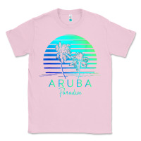 Bubblegum Pink Vintage Aruba Beach Tropical Vibes Vacation Souvenir Gift Classic Tee - longCreatives