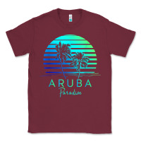 Burgundy Vintage Aruba Beach Tropical Vibes Vacation Souvenir Gift Classic Tee - longCreatives
