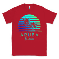 Red Vintage Aruba Beach Tropical Vibes Vacation Souvenir Gift Classic Tee - longCreatives