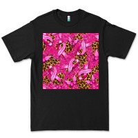 Black breast cancer with ribbon and butterfly seamless p Premium Tee - texasbilliewilder