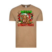 Vintage Coffee merry christmas cow Vintage Tee - CowGirlArtShop