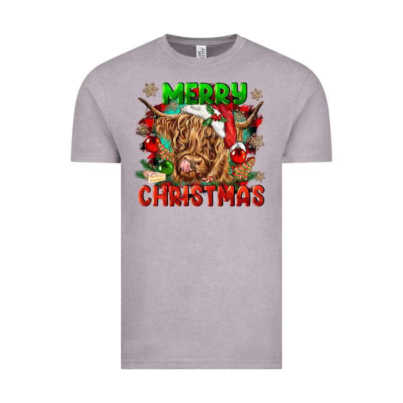 Merry Christmas Cow Vintage Tee by CowGirlArtShop | Teevron