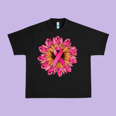 Cancer Ribbon Sunflower Cancer Awareness Urban Heavy Tee Designed By Howdyjamesfarm