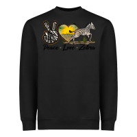 Black peace love zebra Heavyweight Sweatshirt - LillyAllenDesigns