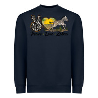 Navy peace love zebra Heavyweight Sweatshirt - LillyAllenDesigns