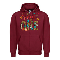 Burgundy sweet one strawberry Zipper Hoodie - Artiststas