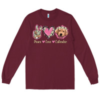 Burgundy Peace Love Labrador Long Sleeve Tee - Jasminsmagicworld