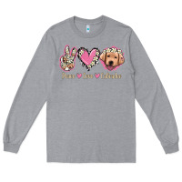 Heather Grey Peace Love Labrador Long Sleeve Tee - Jasminsmagicworld