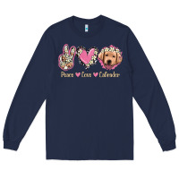 Navy Peace Love Labrador Long Sleeve Tee - Jasminsmagicworld