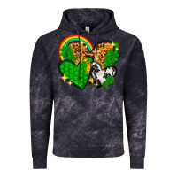 Cloud Black St. Patrick's Day hearts with leopard Vintage Hoodie - HowdyJamesFarm