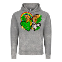 Cloud Rock St. Patrick's Day hearts with leopard Vintage Hoodie - HowdyJamesFarm