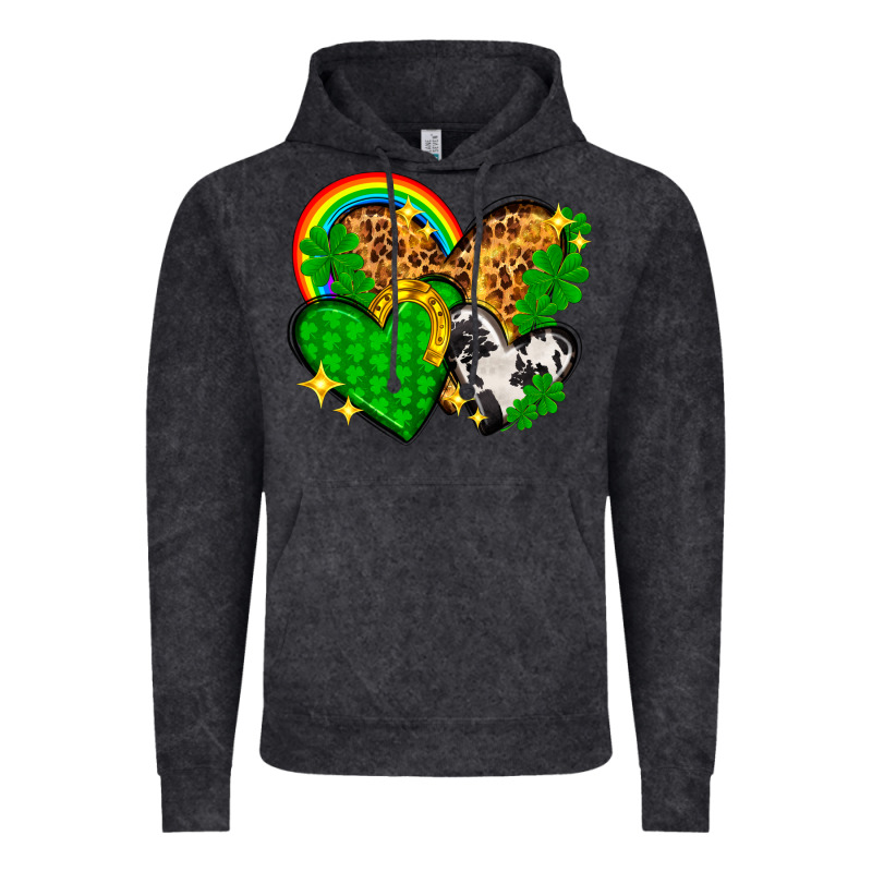 St. Patrick's Day Hearts With Leopard Vintage Hoodie by HowdyJamesFarm | Teevron