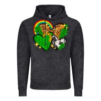Vintage Black St. Patrick's Day hearts with leopard Vintage Hoodie - HowdyJamesFarm