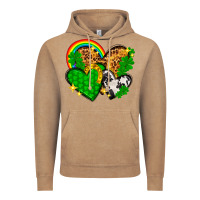 Vintage Coffee St. Patrick's Day hearts with leopard Vintage Hoodie - HowdyJamesFarm