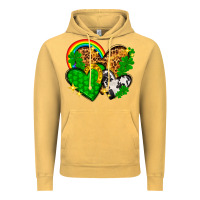 Vintage Mustard St. Patrick's Day hearts with leopard Vintage Hoodie - HowdyJamesFarm
