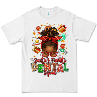 White Santa's Favorite Dental Squad Afro Messy Bun Premium Tee - texasbilliewilder