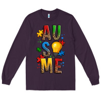 Plum ausome autism Long Sleeve Tee - OliviaCreatesArt