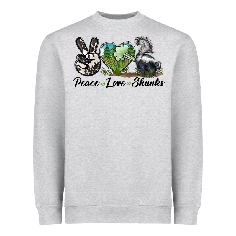 Peace Love Skunks Heavyweight Sweatshirt by LillyAllenDesigns | Teevron