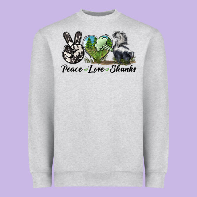 Peace Love Skunks Heavyweight Sweatshirt Designed By Lillyallendesigns