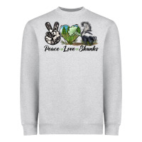 Heather Grey Peace Love Skunks Heavyweight Sweatshirt - LillyAllenDesigns