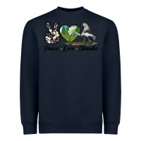 Navy Peace Love Skunks Heavyweight Sweatshirt - LillyAllenDesigns