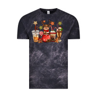 Cloud Black christmas reindeer coffee Vintage Tee - CowGirlArtShop