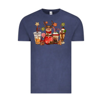 Vintage Denim christmas reindeer coffee Vintage Tee - CowGirlArtShop