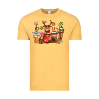 Vintage Mustard christmas reindeer coffee Vintage Tee - CowGirlArtShop