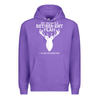 Purple Hunting Retirement Plan Funny Elk Deer Retired Hunter Gift Premium Hoodie - longCreatives