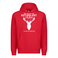 Red Hunting Retirement Plan Funny Elk Deer Retired Hunter Gift Premium Hoodie - longCreatives