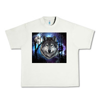 Pistachio wolf and full moon Urban Heavy Tee - RanaPortraitStore