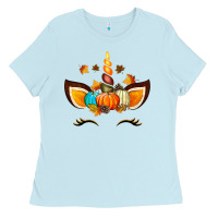 Baby Blue Unicorn Fall Ladies Tee - texasbilliewilder