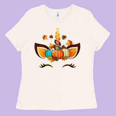 Unicorn Fall Ladies Tee Designed By Texasbilliewilder