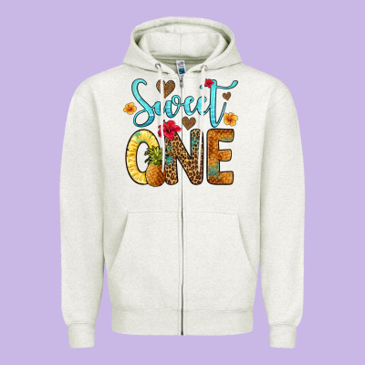 Sweet One Pineapple Zipper Hoodie Designed By Artiststas