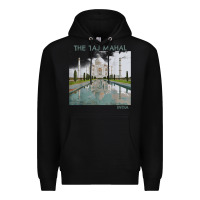 Black india agra taj mahal mausoleum travel tourist Premium Hoodie - longCreatives