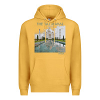 Mustard india agra taj mahal mausoleum travel tourist Premium Hoodie - longCreatives