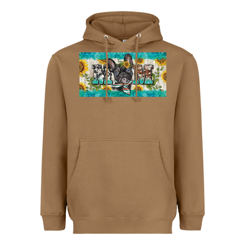 French Bulldog Mom License Plate Template Heavyweight Hoodie by BarkalooDesign | Teevron